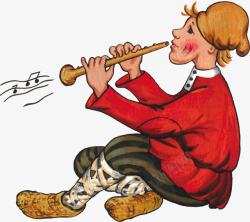 吹笛子的男孩素材
