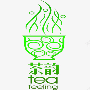 自然茶韵茶韵字体图标图标