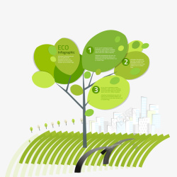 绿色树叶商务信息元素矢量图素材