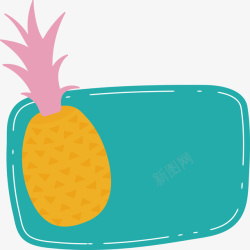 精美夏季菠萝贴纸矢量图素材