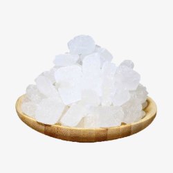 木盘子里的白色单晶冰糖素材