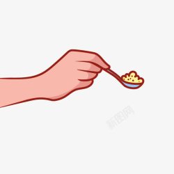 鍕哄瓙卡通喂饭的手矢量图高清图片