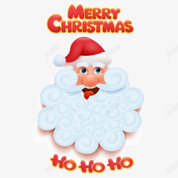 卡通圣诞老人png免抠素材_88icon https://88icon.com 卡通 圣诞快乐 圣诞老人 手绘 白胡子 红色 艺术字 英文