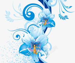 卡通蓝色水仙花背景矢量图素材