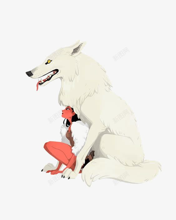 白狼png免抠素材_88icon https://88icon.com 创意狼插画 动物 卡通白狼 手绘白狼 野狼