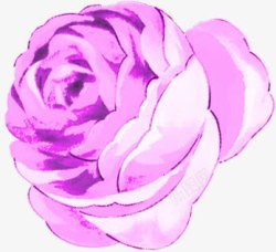 手绘紫色玫瑰主题素材
