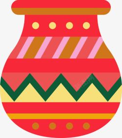 波西米亚风陶罐插图素材