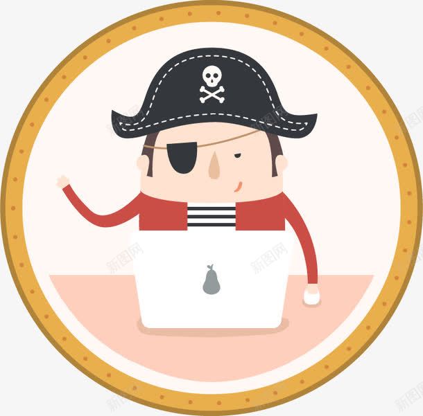 卡通独眼海盗png免抠素材_88icon https://88icon.com 卡通海盗 海盗图标 海盗矢量 独眼海盗