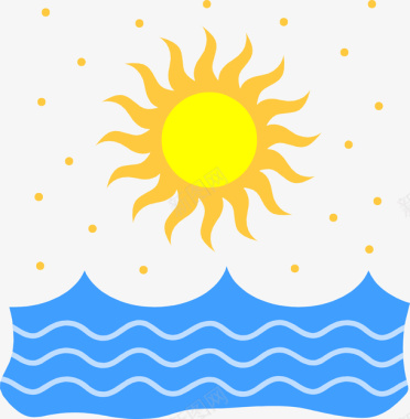 图标海面上的太阳图标矢量图图标