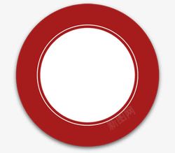 红色圆形自定义形状素材