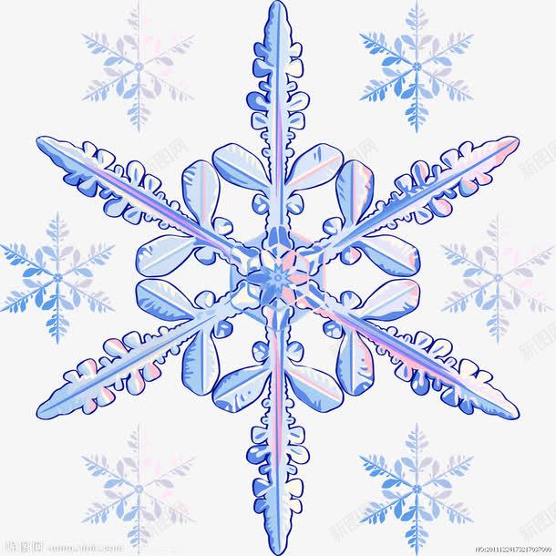 蓝色的雪花图案png免抠素材_88icon https://88icon.com 冰晶雪花 蓝色的 装饰图案