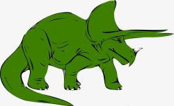 抽象艺术绿色恐龙低头思念素材