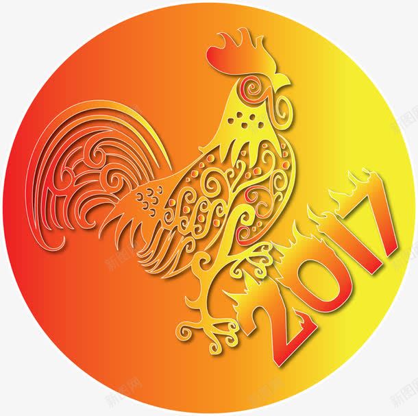 金鸡报晓2017png免抠素材_88icon https://88icon.com 2017 图标 金鸡报晓 黄色