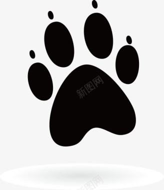 可爱卡通黑色猫爪印图标图标
