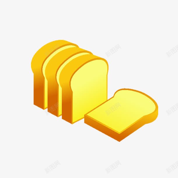 金色卡通面包片png免抠素材_88icon https://88icon.com 卡通 金色 面包 面包片 食品