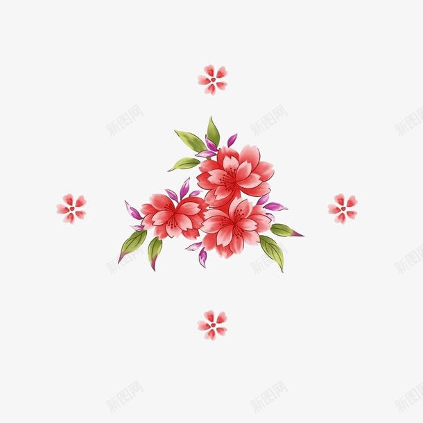 红色杜鹃花png免抠素材_88icon https://88icon.com 杜鹃花 红色装饰花 装饰