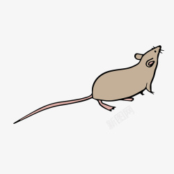 淡色简笔绘画小老鼠矢量图素材
