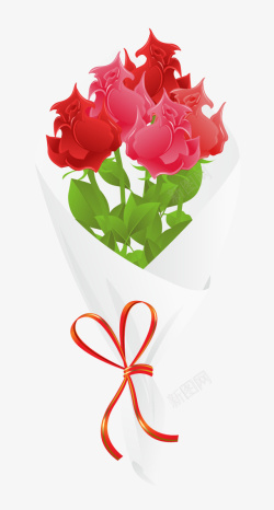 卡通玫瑰花花束爱情情人节素材