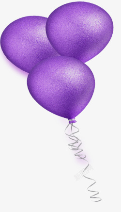 卡通手绘紫色气球素材