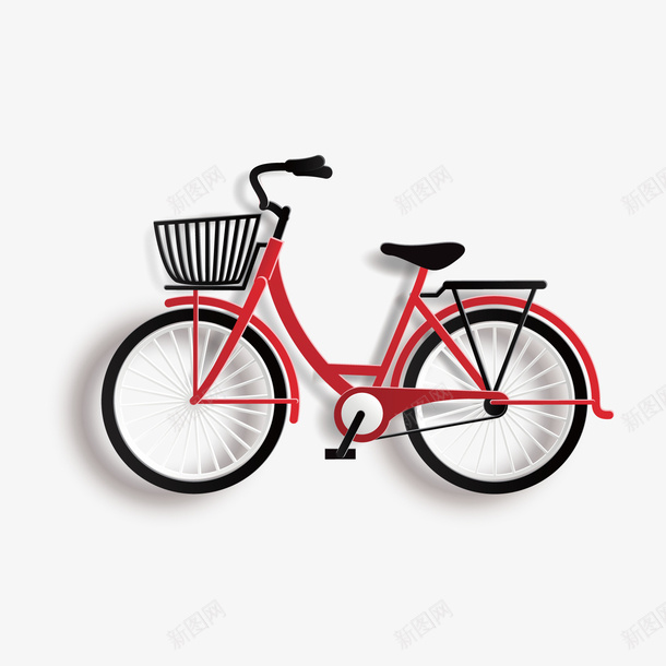 红色自行车矢量图ai免抠素材_88icon https://88icon.com 扁平化 红色 自行车 矢量图