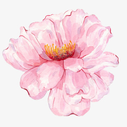 粉色手绘水墨花朵素材