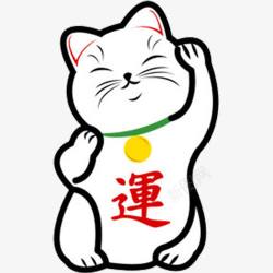 手绘卡通线条招财猫素材