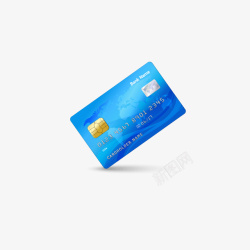 蓝色的银行卡矢量图素材