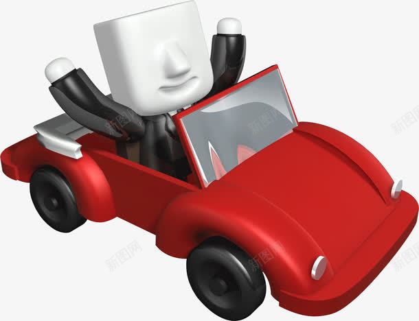 3D红色跑车png免抠素材_88icon https://88icon.com 3D 红色 跑车