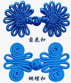 中国风古典蓝色盘扣素材