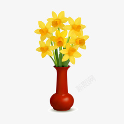 花瓶花朵矢量图素材