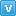 蓝色面板蓝色的小写字母v按键icon图标图标