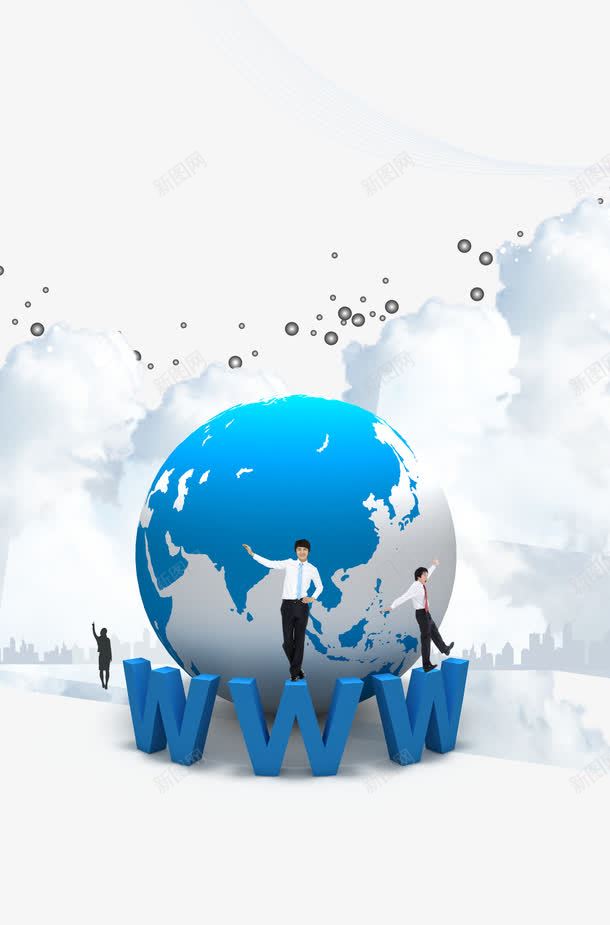 围绕地球的立体字母png免抠素材_88icon https://88icon.com 人物 商务人物 围绕地球 地球 白云 立体字母
