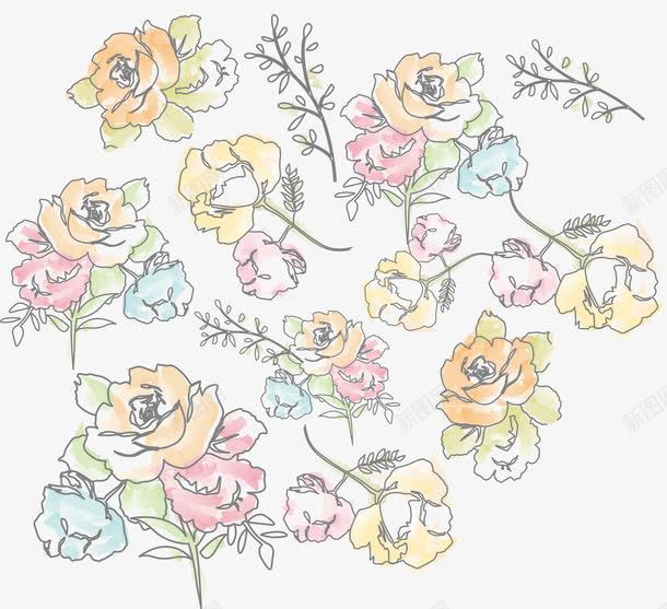 手绘玫瑰花背景图案png免抠素材_88icon https://88icon.com 手绘玫瑰花 手绘玫瑰花背景图案 手绘玫瑰花背景图案矢量图 玫瑰花