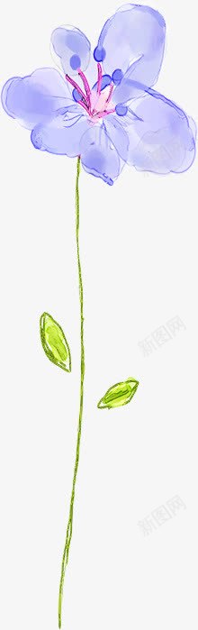 手绘紫色淡彩花卉展架png免抠素材_88icon https://88icon.com 紫色 花卉