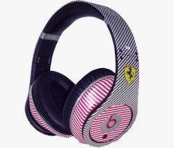 粉红色条纹耳机素材