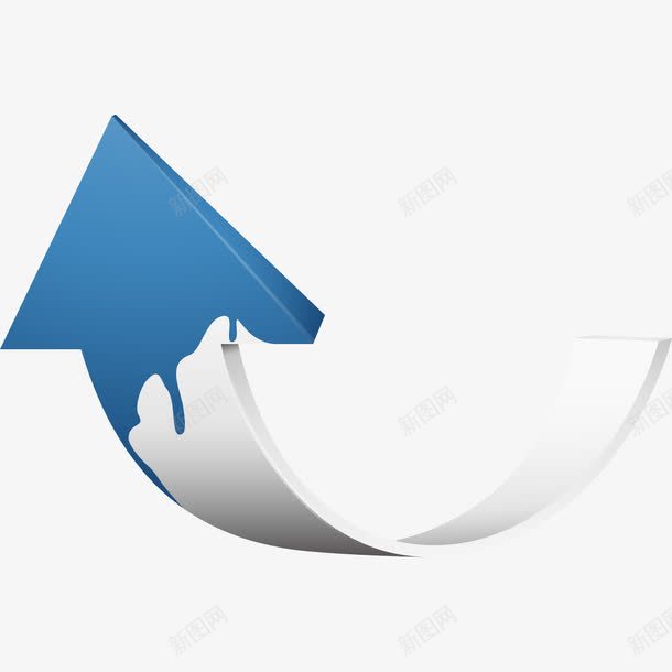 蓝色卡通立体箭头png免抠素材_88icon https://88icon.com 卡通 指示 方向 漂浮 箭头 蓝白色箭头 飘带