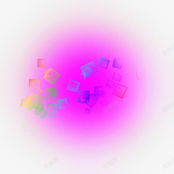 紫色效果光背景带彩色小框框png免抠素材_88icon https://88icon.com 紫色 紫色背景 背景 透明光