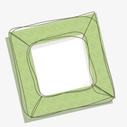 卡通绿色方形相框素材