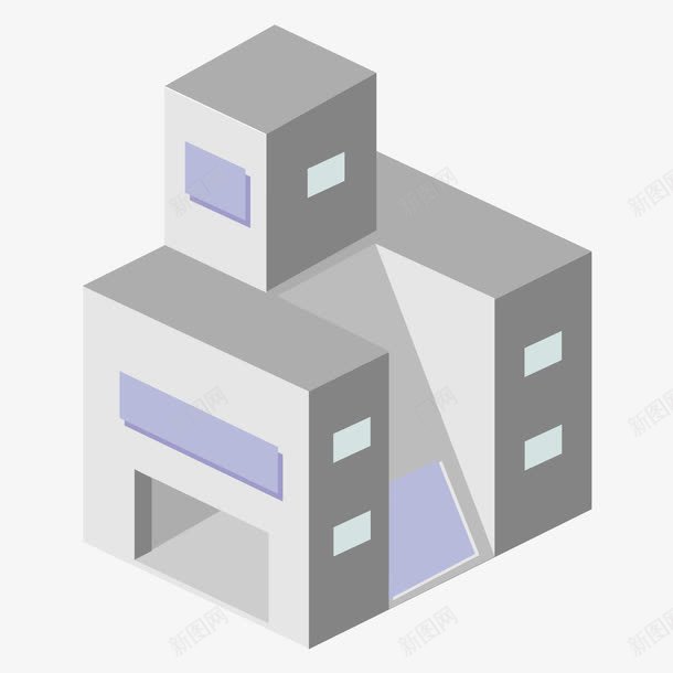 立方体建筑png免抠素材_88icon https://88icon.com 建筑 灰色 立方体 素材