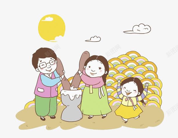 父母和孩子png免抠素材_88icon https://88icon.com 卡通 太阳 孩子 父母