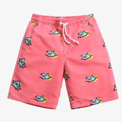 2017年新款粉色男士沙滩裤素材