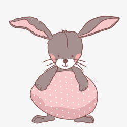 卡通手绘红色小兔子装饰矢量图素材