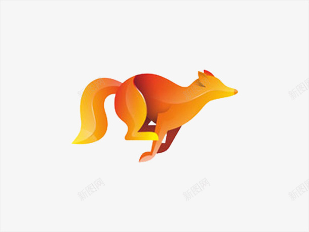 橙黄色渐变动物图案png免抠素材_88icon https://88icon.com logo设计 创意 大气