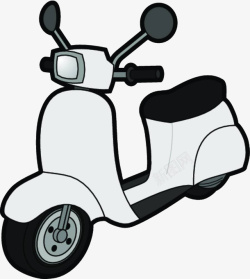 电动摩托可爱卡通插图电动摩托车高清图片