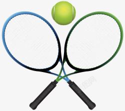 手绘体育球类网球球拍素材