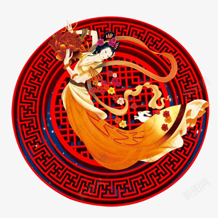 古典嫦娥艺术花纹图案png免抠素材_88icon https://88icon.com 古典 古典嫦娥艺术花纹图案 图案 嫦娥 艺术花纹