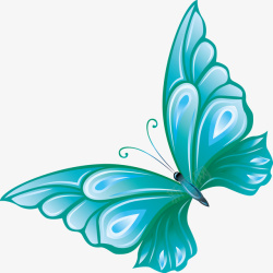 绿色蝴蝶手绘装饰矢量图素材