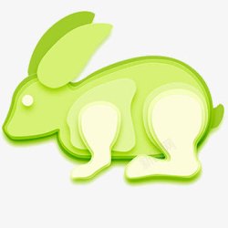 一只绿色的兔子素材