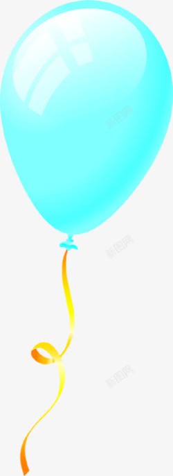 蓝色气球手绘人物素材