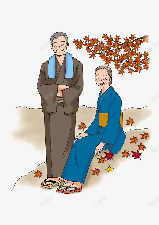 穿着和服的老年人png免抠素材_88icon https://88icon.com 夫妻 手绘 老年人 老年生活